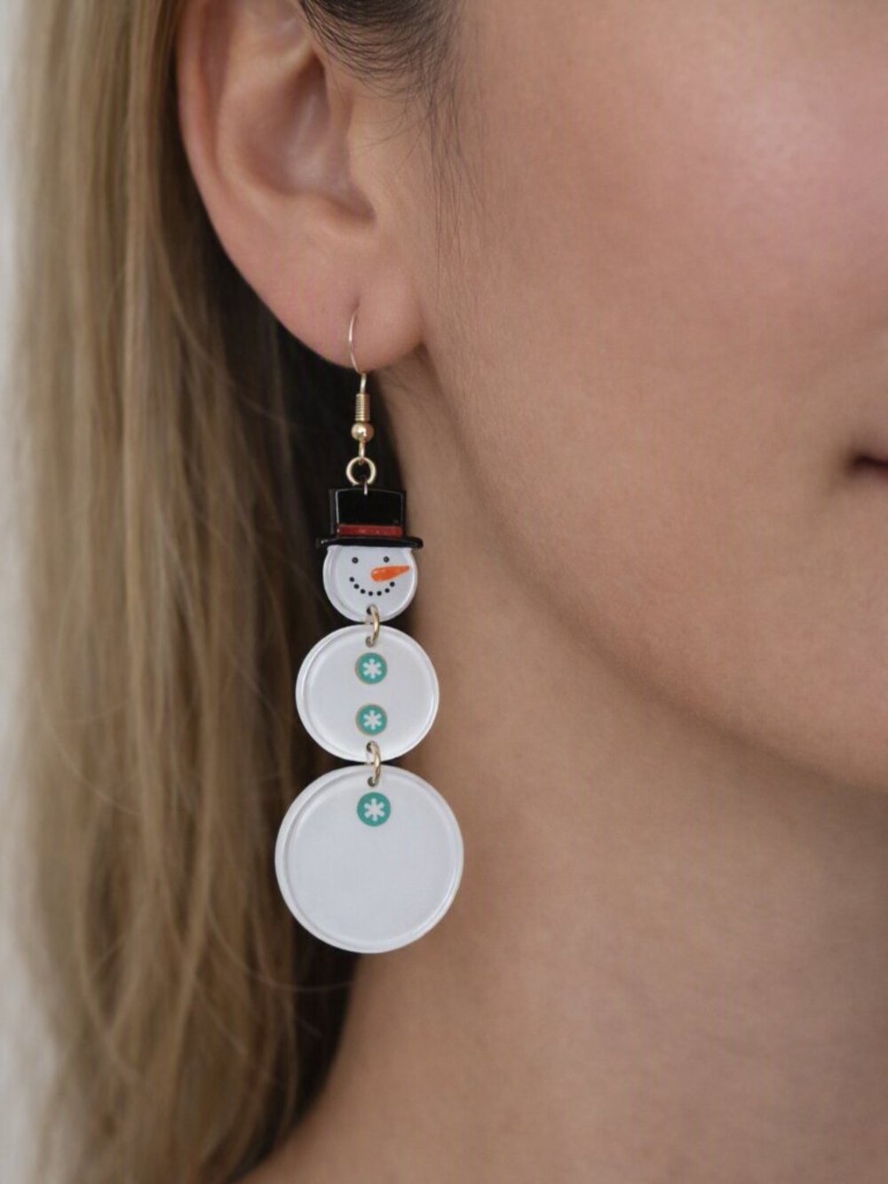 Festive Snowman Christmas Earrings